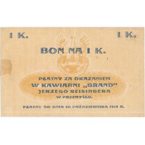 Przemyśl, Kawiarnia GRAND Jerzego Reisingera, 1 korona 1919