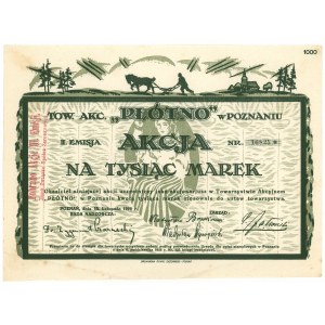 PŁÓTNO w Poznaniu, Em.2, 1.000 mk 1922