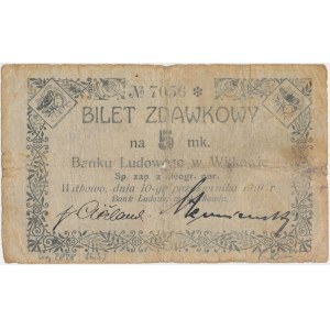 Witkowo, Bank Ludowy, 5 marek 1919 - rzadki