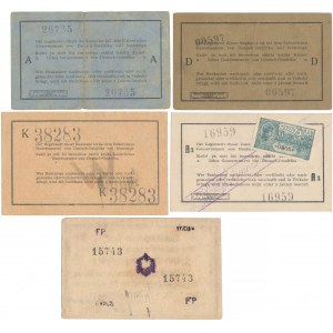 Niemiecka Afryka Wschodnia, zestaw 1 rupia 1915 - 1917 (5szt)