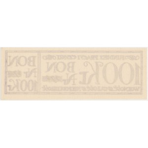 Fundusz Pracy i Czynu, Bon na 100 koron (najwyższy nominał, rzadki) 