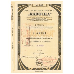 RADOCHA Spółka Akcyjna Fabryk Chemicznych, Em.1, 5x 100 złotych