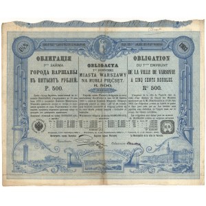 Obligacja 7-tej Pożyczki M.St. Warszawy 1903 - 500 rubli