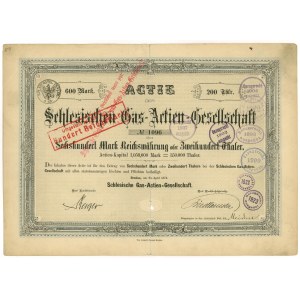 Śląska Spółka Gazowa (Schlesische Gas-AG), 600 mk 1874