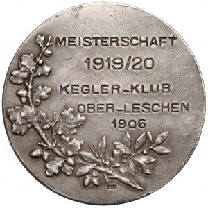Leszno Górne 1906 r. Medal Mistrzostwa w Kręglach 1919/20 SREBRO