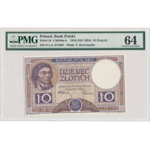 10 złotych 1919 - S.1 A - fioletowa klauzula - PMG 64