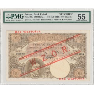 1.000 złotych 1919 - WZÓR - niski nadruk - PMG 55