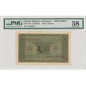 5 złotych 1926 - WZÓR - PMG 58