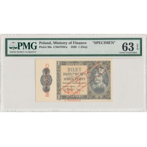 1 złoty 1938 Chrobry - WZÓR - PMG 63 EPQ