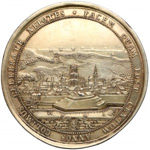 August III Sas, Medal 100-lecie pokoju oliwskiego 1760r. - srebro złocone
