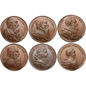 Sweden, Set of 6 medals of Rulers of Sweden by Hedlinger
