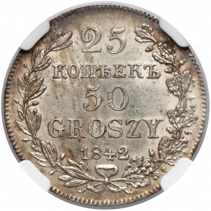 25 kopiejek = 50 groszy 1842 MW, Warszawa - rzadkie