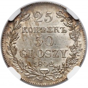 25 kopecks = 50 groschen 1842, Warsaw