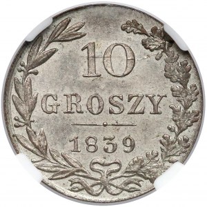 10 groszy 1839 MW, Warszawa - NGC MS63