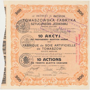 Tomaszowska Fabryka Sztucznego Jedwabiu, 10x 30 złotych 1928