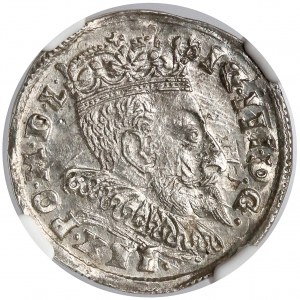 Zygmunt III Waza, Trojak Wilno 1595 - herb Prus