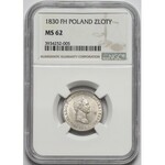 1 złoty polski 1830 F.H. - piękne - NGC MS62