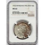 Głowa Kobiety 10 złotych 1932 Warszawa - NGC MS62