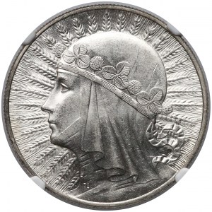 Głowa Kobiety 10 złotych 1932 Warszawa - NGC MS62