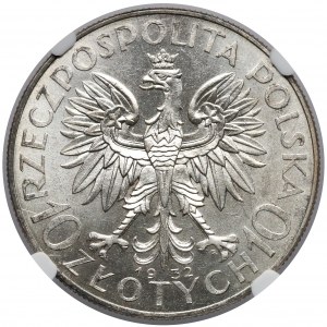 Głowa Kobiety 10 złotych 1932 Warszawa - NGC MS62