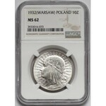 Głowa Kobiety 10 złotych 1932 Warszawa - NGC MS62