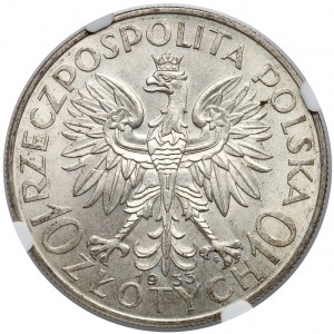 Głowa Kobiety 10 złotych 1933 Warszawa - NGC MS63