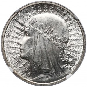 Głowa Kobiety 10 złotych 1933 Warszawa - NGC MS63
