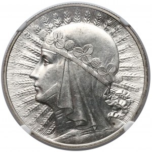 Głowa Kobiety 10 złotych 1933 Warszawa - NGC MS62