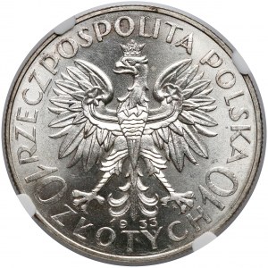 Głowa Kobiety 10 złotych 1933 Warszawa - NGC MS62