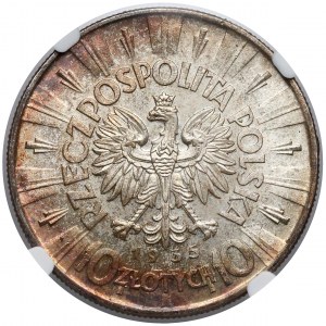 Piłsudski 10 złotych 1935 - okazowy - NGC MS64