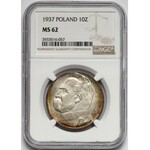 Piłsudski 10 złotych 1937 - NGC MS62