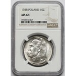 Piłsudski 10 złotych 1938 - NGC MS63