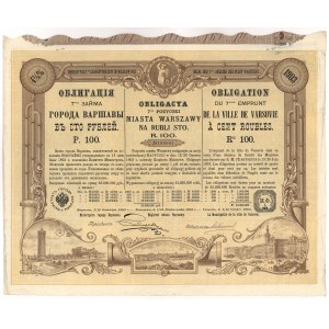 Obligacja 7-tej Pożyczki M.St. Warszawy 1903 - 100 rubli