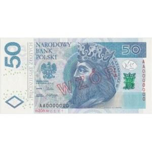 50 złotych 2012 - WZÓR Nr 0177 - AA 0000000