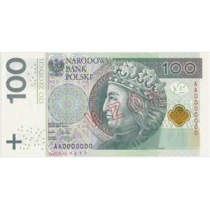 100 złotych 2012 - WZÓR Nr 0177 - AA 0000000