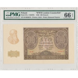 Falsyfikat ZWZ 100 złotych 1940 - PMG 66 EPQ