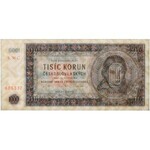 Tschechoslowakei, 1.000 Korun 1945 - S. 30 C - bläulich Papier