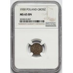 1 grosz 1930 - NGC MS65 BN