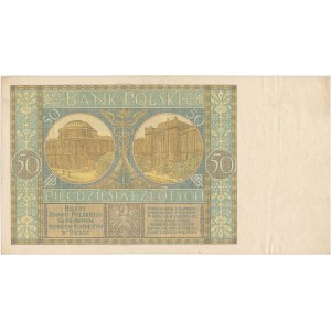 50 złotych 1925 - M - jednoliterowa seria - bardzo ładny