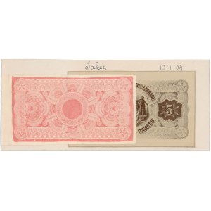 Grecja FOTO-PROJEKT 5 drachm 1904 Rewers Typ.2 i próby kolorystyczne poddruku