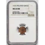 1 grosz 1935 - NGC MS64 RB