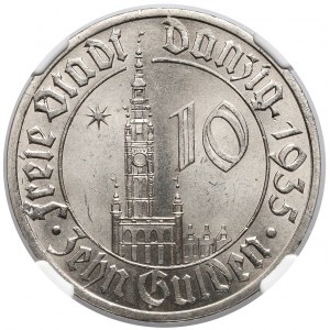 Gdańsk, 10 guldenów 1935 - piękna - NGC MS65