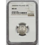 10 groszy 1840 MW, Warszawa - NGC MS64