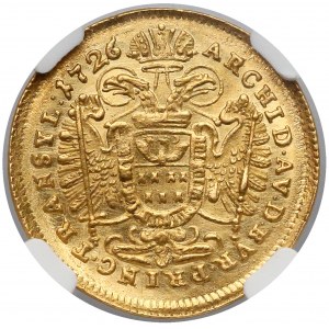 Hungary, Transylvania, Ducat 1726 - NGC MS62