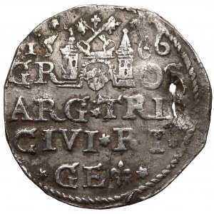 Zygmunt III Waza, Trojak ANORMALNY ryski 1566 - rzadki