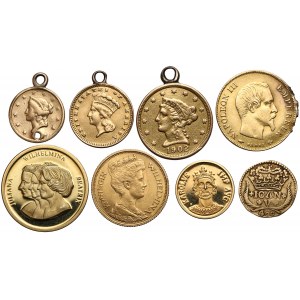 Zestaw złotych monet (8szt)