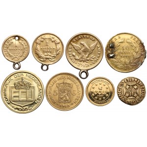 Zestaw złotych monet (8szt)