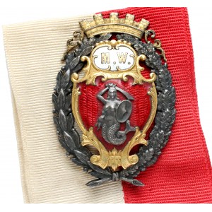 M.W. - Magistrat Warszawski - piękna odznaka - kunsztownie wykonanie Lipczyńskiego