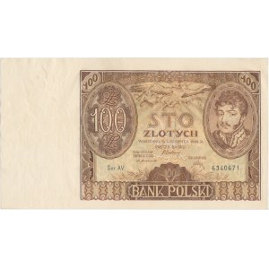 100 złotych 1932 - AV - +X+ w znaku wodnym