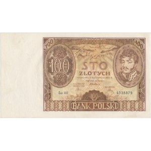 100 złotych 1934 - AV - +X+ w znaku wodnym